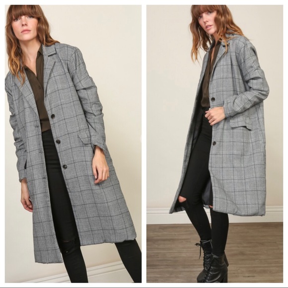 ✨LAST ONE✨Fabulous long plaid chic coat - Picture 2 of 3